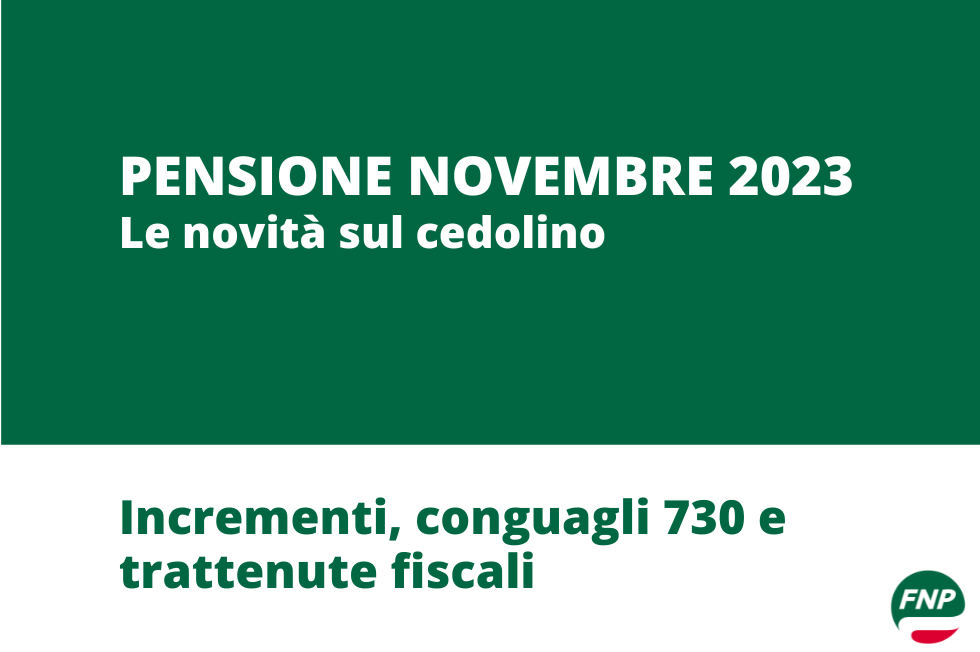 Pensione novembre, le novità sul cedolino